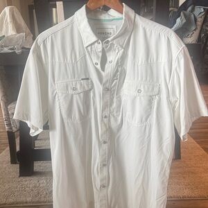 Poncho Men's Casual White Button Down Shirt
